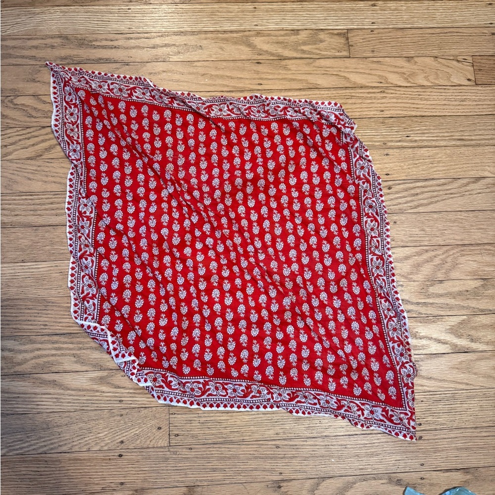 Madewell Red and White Paisley Scarf